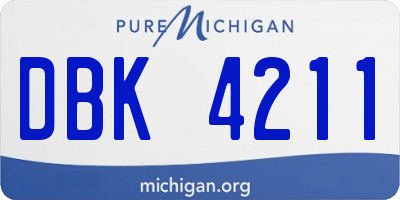 MI license plate DBK4211