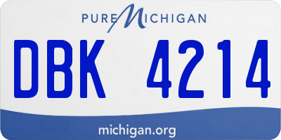 MI license plate DBK4214