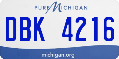 MI license plate DBK4216