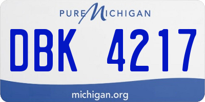MI license plate DBK4217