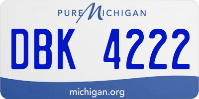 MI license plate DBK4222