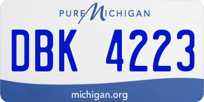 MI license plate DBK4223