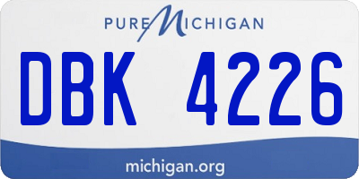 MI license plate DBK4226