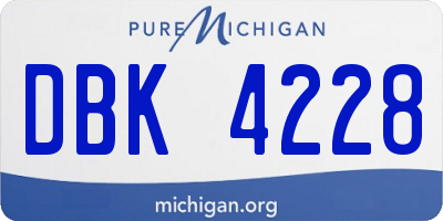 MI license plate DBK4228