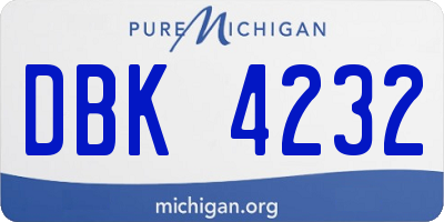 MI license plate DBK4232