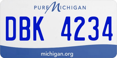 MI license plate DBK4234