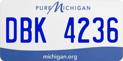 MI license plate DBK4236