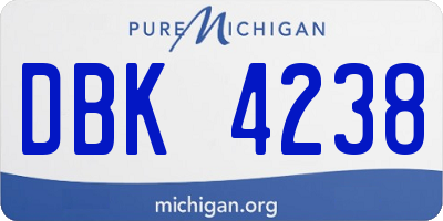 MI license plate DBK4238