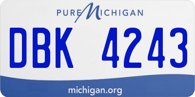 MI license plate DBK4243