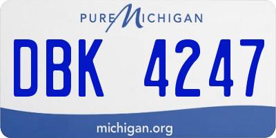 MI license plate DBK4247