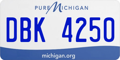 MI license plate DBK4250