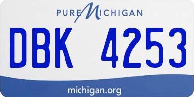MI license plate DBK4253