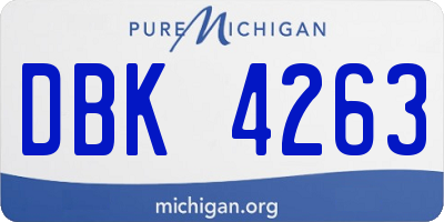 MI license plate DBK4263