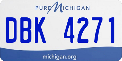 MI license plate DBK4271