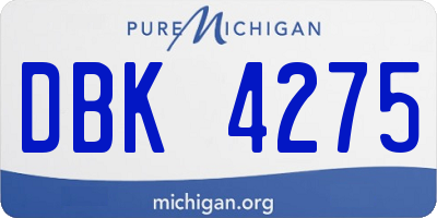MI license plate DBK4275