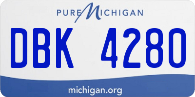MI license plate DBK4280
