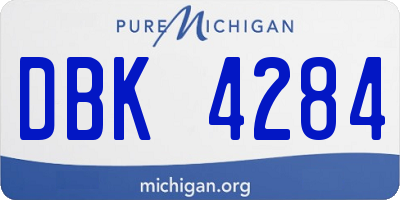 MI license plate DBK4284