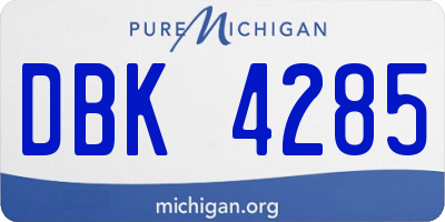 MI license plate DBK4285
