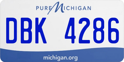 MI license plate DBK4286