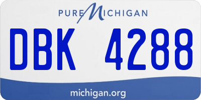 MI license plate DBK4288