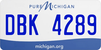 MI license plate DBK4289