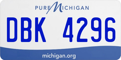 MI license plate DBK4296