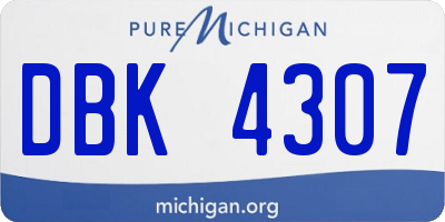 MI license plate DBK4307
