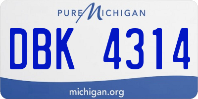 MI license plate DBK4314