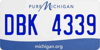 MI license plate DBK4339