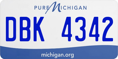 MI license plate DBK4342
