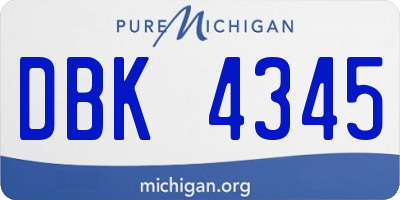 MI license plate DBK4345