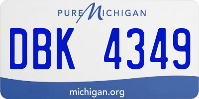 MI license plate DBK4349