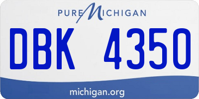 MI license plate DBK4350