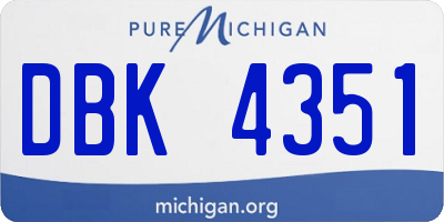 MI license plate DBK4351