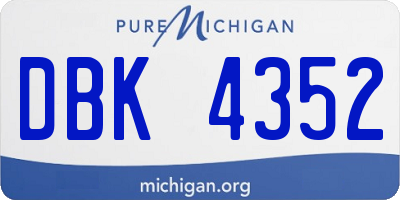 MI license plate DBK4352