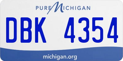 MI license plate DBK4354