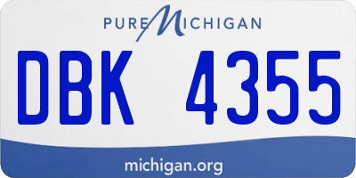 MI license plate DBK4355
