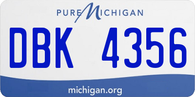 MI license plate DBK4356
