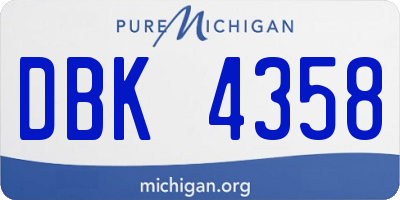 MI license plate DBK4358
