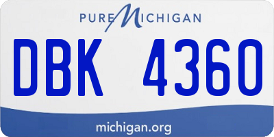 MI license plate DBK4360