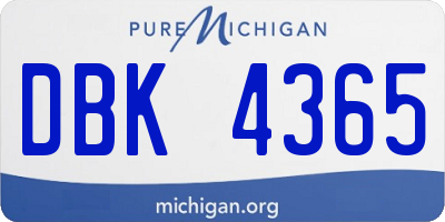 MI license plate DBK4365