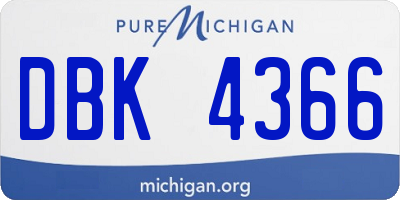 MI license plate DBK4366