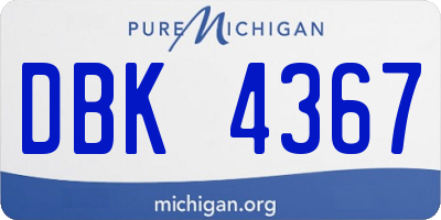 MI license plate DBK4367