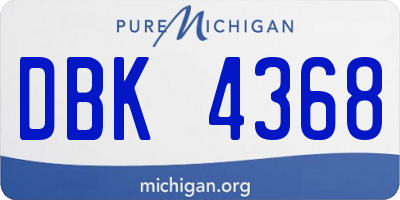 MI license plate DBK4368