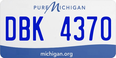 MI license plate DBK4370