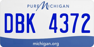 MI license plate DBK4372