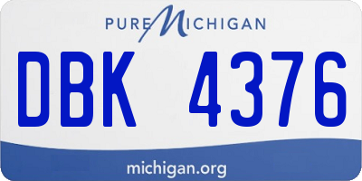 MI license plate DBK4376