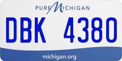 MI license plate DBK4380