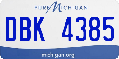 MI license plate DBK4385