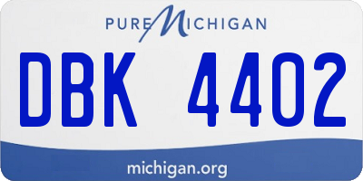 MI license plate DBK4402